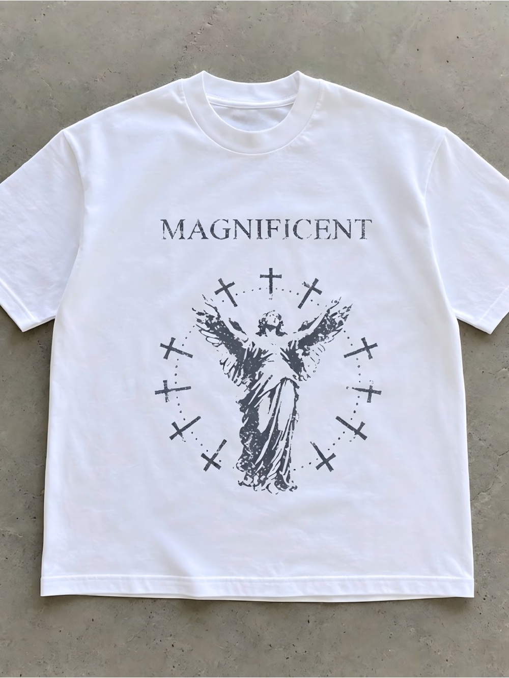 Retro Gothic Angel Cross Streetwear Womens Mens T-shirt Unisex